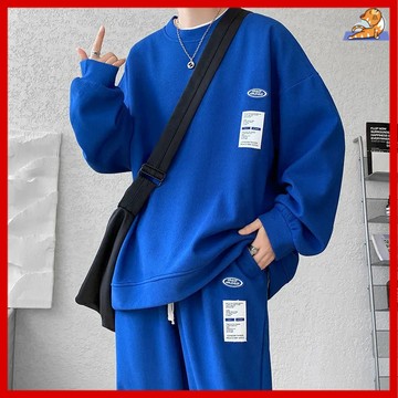 🔥男生衣服套裝 套裝大尺碼 衣服套裝男 休閒套裝 男裝 正韓套裝 兩件式套裝 華夫格套裝 男士套裝 克莱因蓝华夫183