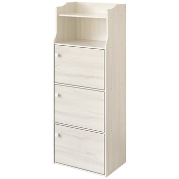 《HOPMA》斯麥造型三門一格收納櫃 台灣製造 置物櫃 書櫃 空櫃 三門櫃 四層櫃-白櫻桃