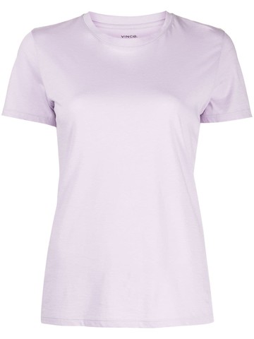 Vince - round-neck cotton T-shirt - women - Cotton - XL - Purple