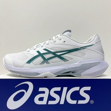 ASICS SOLUTION SPEED FF 4 男生 白綠色 輕量 運動 網球鞋 1041A532-103