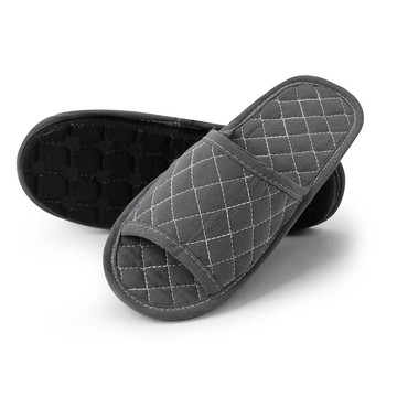 奇奇 男用療癒軟墊室內拖鞋  1組  250~270mm  絎縫灰色