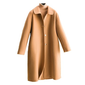 [米蘭精品] 羊毛大衣毛呢外套-中長款純色雙面女外套5色74bi1