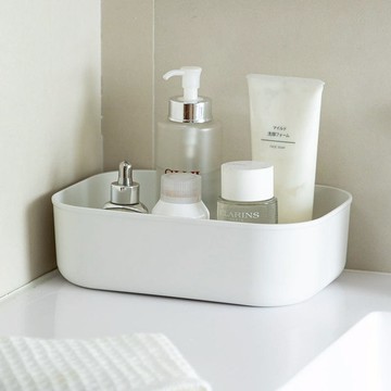 北歐風霧面扁形收納盒(無蓋)-灰白-S-3入 單一規格