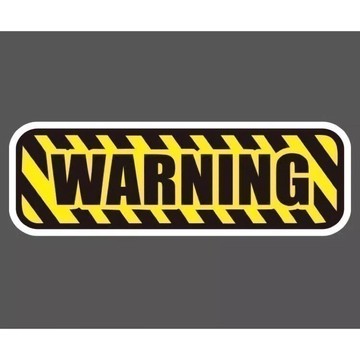 WARNING 警告標誌 無痕 防水 撕不破 貼紙 現貨 長方形 行李箱貼紙 黃色 SST010_2