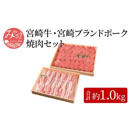 ふるさと納税 宮崎牛(約500g)・宮崎ブランドポーク(約500g)焼肉セット 宮崎県宮崎市