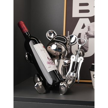 暴力熊紅酒架擺件輕奢高檔家居客廳電視柜酒柜餐邊柜玻璃柜裝飾品