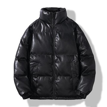 【米蘭精品】鋪棉外套休閒夾克-美式重磅加厚立領男外套2色74it17