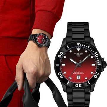 TISSOT 天梭錶 官方授權 SEASTAR 1000 海星 300米防水錶 男錶 手錶-40mm T1204103342100
