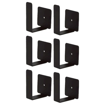 FAmILyLIFE 生活 航太鋁免打孔L型鍋蓋架 免釘膠款 A-263-BK 5 x 5 x 7.3cm 140g 2支  極簡黑  3組