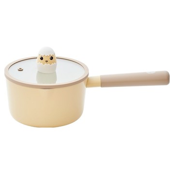 NEOFLAM 小蛇系列鑄造鍋具2件組 單柄湯鍋 + 玻璃蓋  1個  黃色  16cm