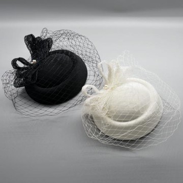 法式新娘婚紗網紗小禮帽女復古宴會晚禮服旗袍民國走秀Lolita頭飾