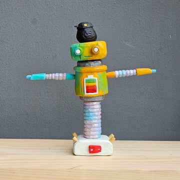 稻草人機器人手工木雕