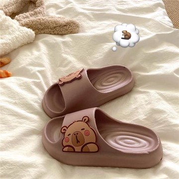 香草芋泥紫~！卡皮巴拉ins可愛卡通涼拖鞋女居家室內防滑一字拖鞋
