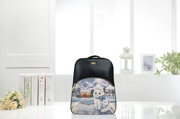 後背包 真皮/布防潑水 平織緹花 極光波斯貓 瑪麗娜L