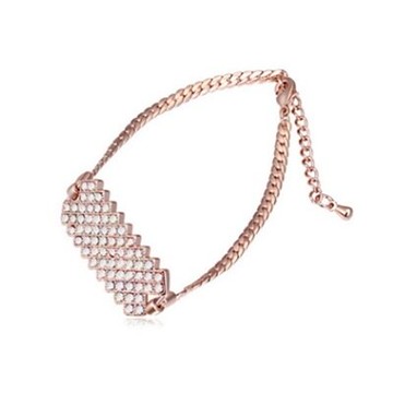 玫瑰金純銀手鍊 水晶手環 -時尚獨特個性大方情人節生日禮物女飾品3色73jw209【獨家進口】【米蘭精品】