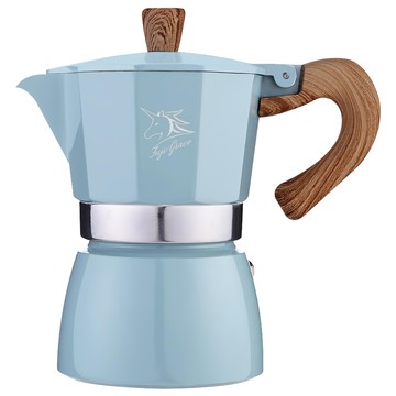 FUJI-GRACE 富士雅麗 經典義式小摩卡壺  鋁鎂合金  矽膠  直火加熱  湖水藍  1個