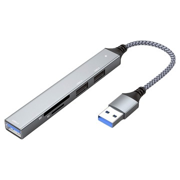 i-gota 愛購它 5in1 極速擴展埠 USB 3.1 Gen1 SD/TF讀卡 USB 2.0*2 GHB-005  銀色  1個