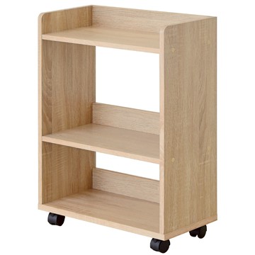 《HOPMA》日式簡約多功能桌下置物推車 台灣製造 縫隙收納層架 書桌開放櫃 沙發邊櫃-淺橡(漂流)木