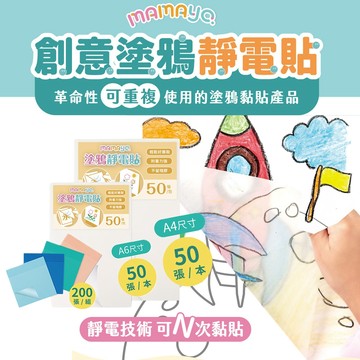 【mamayo】創意塗鴉靜電貼-多款可選 繪圖貼 描圖紙 學習 塗鴉 透明便利貼