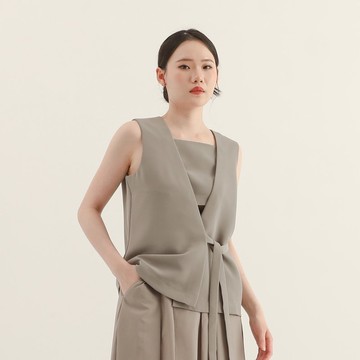 Qianyan_千言綁帶背心_25SF010_灰