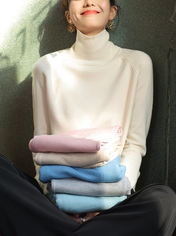 半高領針織衫春秋冬季女新款百搭修身內搭長袖毛衣打底衫上衣