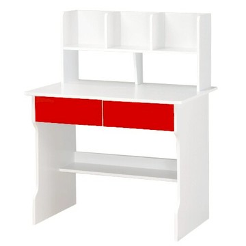 書桌/收納 TZUMii 日式雙抽層架式書桌-紅白