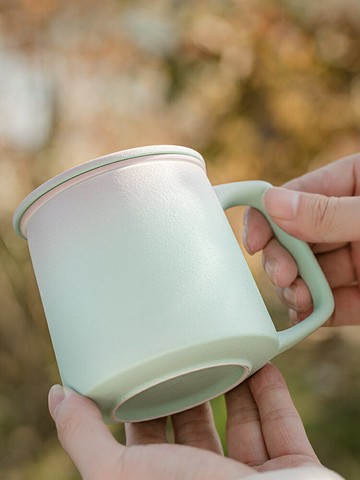 泡茶杯茶水分離馬克陶瓷杯 陶瓷杯馬克杯帶蓋過濾家用情侶喝水杯辦公室高顏值高級感輕奢小眾