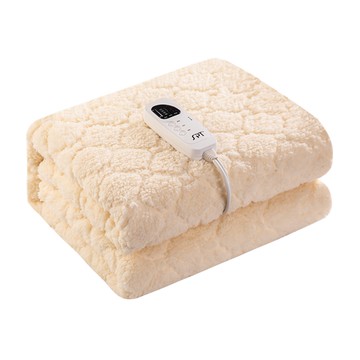 尚朋堂 微電腦泰迪絨電熱毯 智能恆溫 5段溫度調整 1-8小時定時斷電 過熱保護裝置  米色  雙人(160 x 130cm)