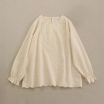 蕾絲刺繡文藝娃娃衫187133