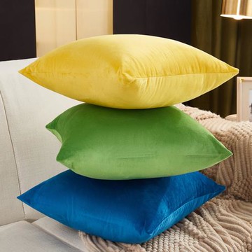 純色天鵝絨抱枕靠墊沙發辦公室椅子腰靠枕床頭靠背墊抱枕套不含芯