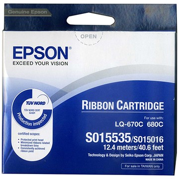 原廠EPSON LQ-680/LQ-670/LQ-2500色帶S015535 1入 (NOD)