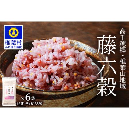 ふるさと納税 藤の花色に染まる美しい六穀米《藤六穀》300g×6袋 宮崎県椎葉村