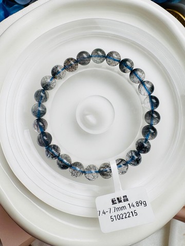 小精品玻璃粗髮藍髮晶7.4-7.7mm14.89g平衡情緒啟發智慧擺脫負面