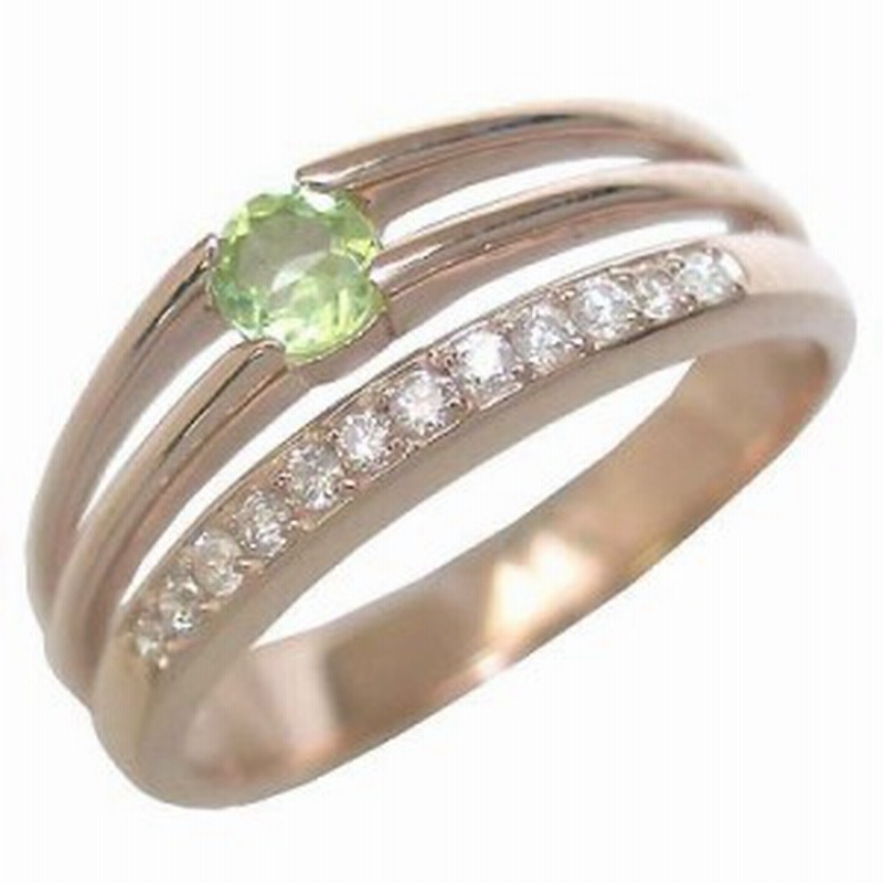ペリドット 8月誕生石 K18ピンクゴールドペリドット ダイヤモンドリング 婚約指輪 エンゲージリング 通販 Lineポイント最大1 0 Get Lineショッピング