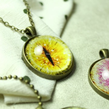 [Cat EYE] 30mm貓眼 古銅色系 長項鍊