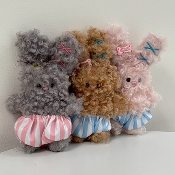 【Aa.chic】超Q捲捲毛兔子毛絨掛件(三色).配件/捲捲毛/兔子/包包/掛件/超Q/吊飾【C153391】