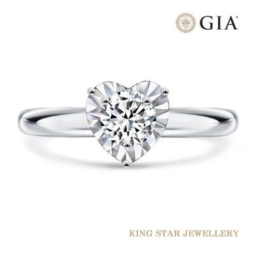 King Star GIA 30分 Dcolor 天然鑽石戒指 心情(3Excellent極優 八心八箭)