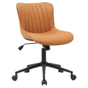 E-home Alonso 亞隆索直紋PU面黑五爪可調式辦公椅 LVC049A-br  棕色  60 x 48 x 78~87cm