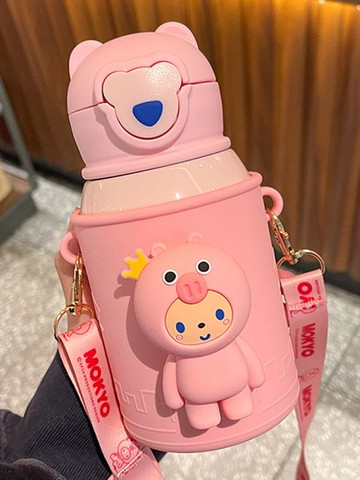 高顏值學生保溫杯女可愛2021網紅款兒童水杯帶吸管ins原宿風水壺【摩可美家】