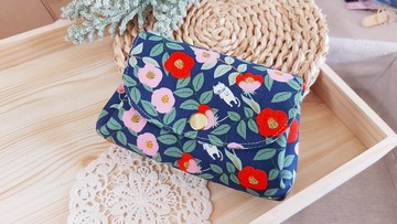 日本布手作 貓咪 風琴三層包/收納包/錢包/三層零錢包/多層零錢包