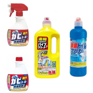 日本製 Mitsuei 多款清潔劑  / 水管疏通消臭清潔劑(黃罐) 800g / 馬桶清潔劑(藍罐) 800g /  衛浴清潔除霉噴霧 本體+補充 400ml