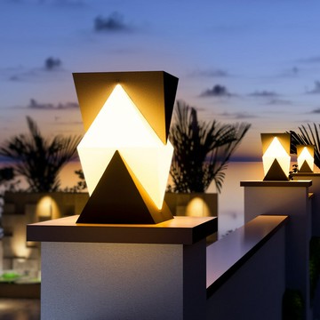 【免運/可開票】台灣公司 庭院燈 太陽能柱頭燈 戶外燈 露營燈 太陽能柱頭燈現代簡約景觀庭圍墻大門燈設計師戶外防水燈飾