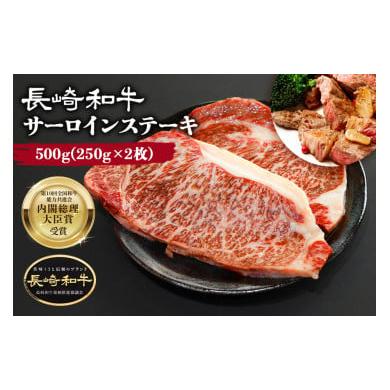 ふるさと納税 長崎県 雲仙市 肉 長崎和牛 サーロイン ステーキ 250g×2枚 計500g 牛肉 極上 赤身 国産牛肉 バーベキュー 冷凍   サンクスラボ   長崎県 雲仙市