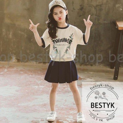 セットアップ キッズ 上下セット 女の子 夏服 韓国子供服 半袖Tシャツ