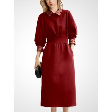 時尚修身歐美風氣質POLO連衣裙女2026春季新款法式收腰中長款裙子