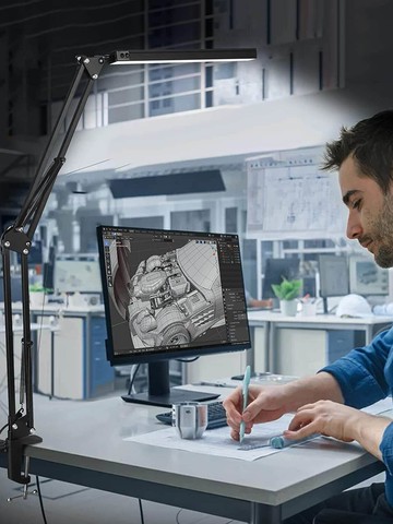 檯燈 LED長臂折疊護眼臺燈臥室宿舍床頭閱讀學習工作設計桌面夾子2用【夏沐生活】