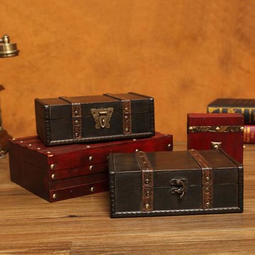 小木盒子復古密碼收納盒帶鎖儲物盒木制桌面雜物藏寶盒家用首飾盒