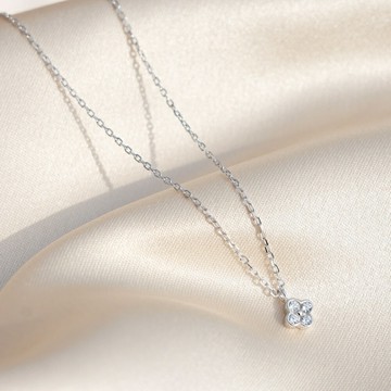 小四葉草純銀項鍊 輕珠寶項鍊 幸運 祝福項鍊 禮物