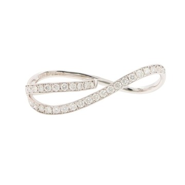 JEWELRY 無品牌珠寶 18K白金 鑽石 雙圈 戒指 【二手名牌BRAND OFF】