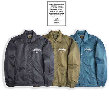 OKONKWO︱新品復古美式教練服夾克加夾棉防水風衣外套印花棒球服